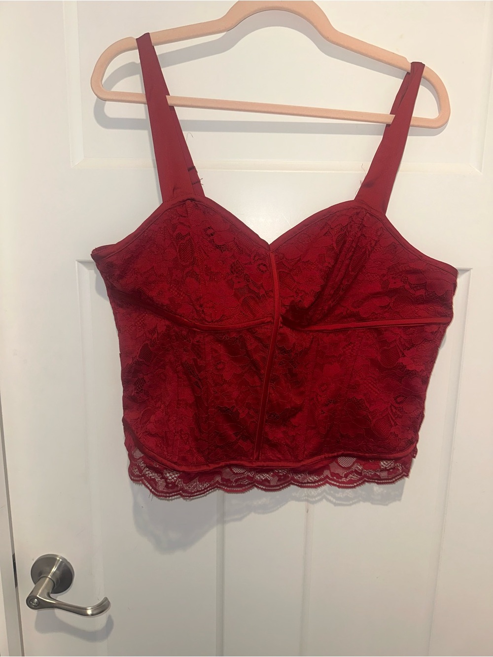 torrid Rio Red Lace Satin Corset Top SIZE LARGE